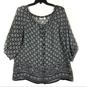 Liz Claiborne Polyester Flowing Sheer blouse